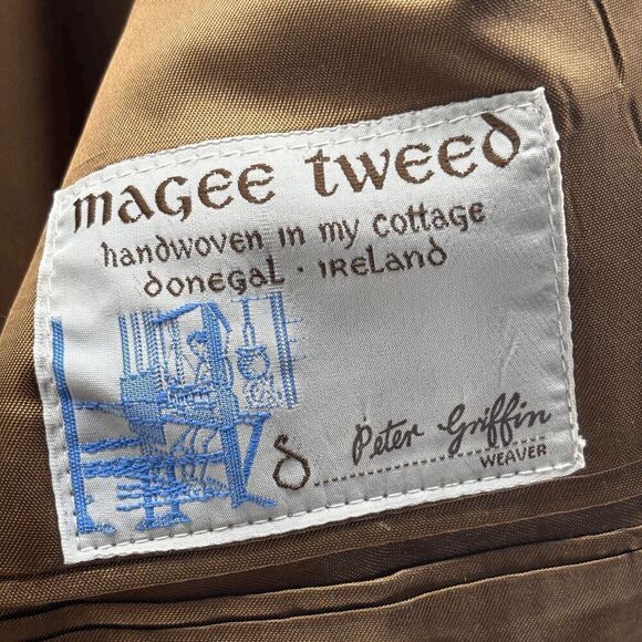 Vintage Magee Handwoven Donegal Wool Houndstooth Weave Mens 42R EUC - Picture 6 of 8